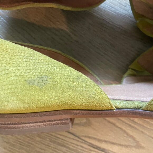 Madewell The Marisa D’Orsay Embossed Yellow Suede Flat Size 8 Fall - Picture 7 of 10